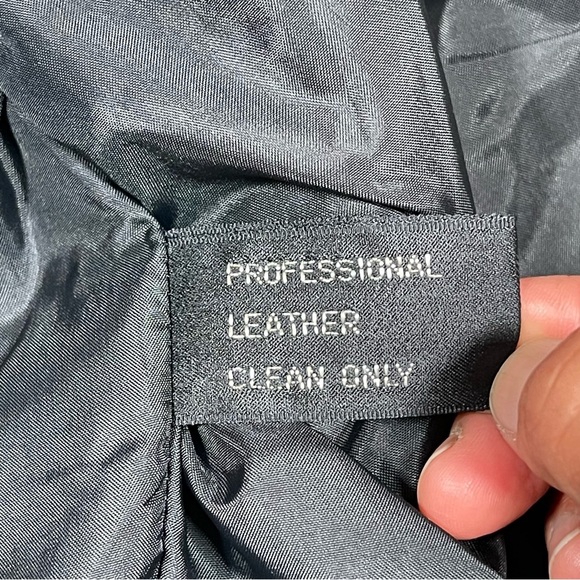 WILSON Genuine Leather Moto Jacket size 10 Black shiny - Picture 12 of 13